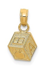 dazzling block gold baby charm